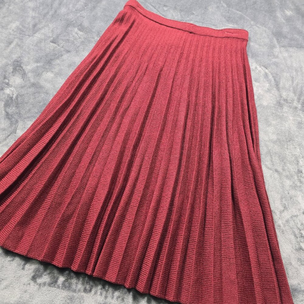 St. John Vintage Red Knit Sweater Pleated Skirt Set Medium - Picture 16 of 16